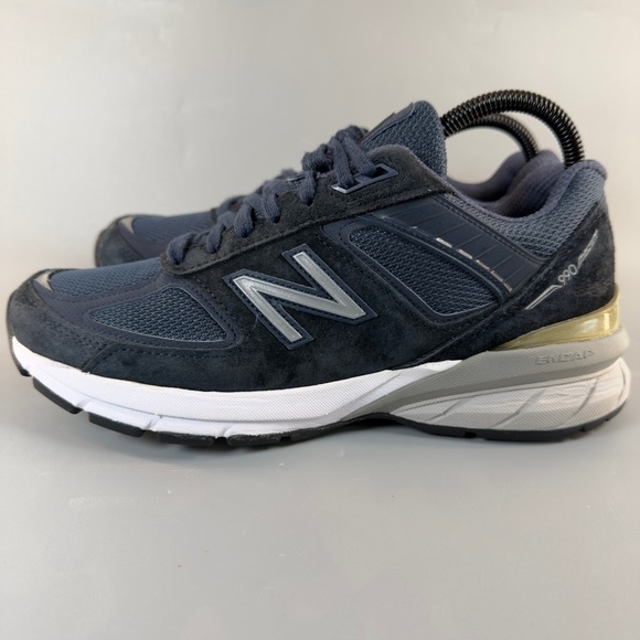 New Balance 990v5 Womens 8.5 8 1/2 B Sneaker Blue USA Made Mesh Suede Dad Shoes - Picture 5 of 16